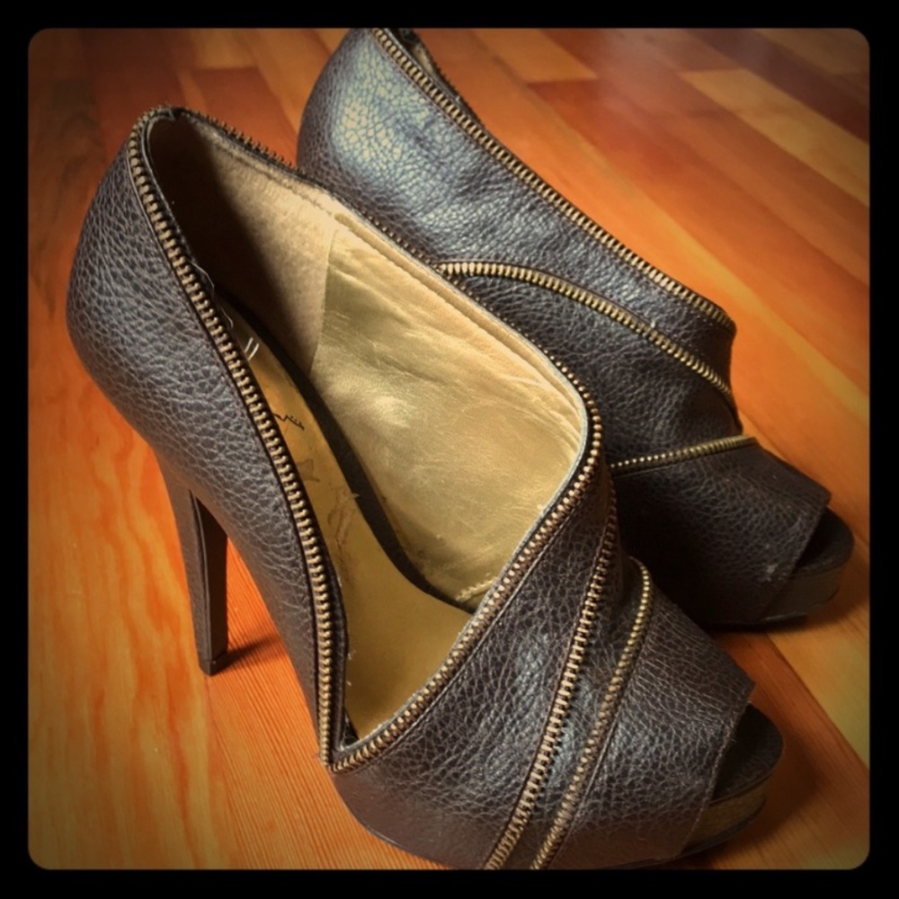 Carlos Santana Zipper Stiletto Heels Steampunk